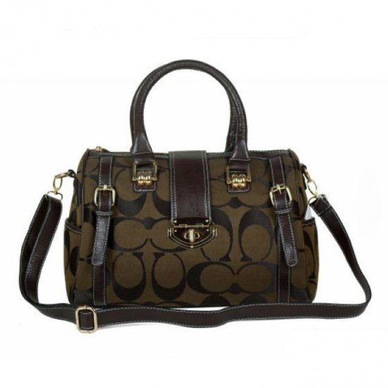 Coach Willis Lock Logo Signature Medium Coffee Luggage Bags BRG Coach Willis Lock Logo Signature Medium Coffee Luggage Bags BRG